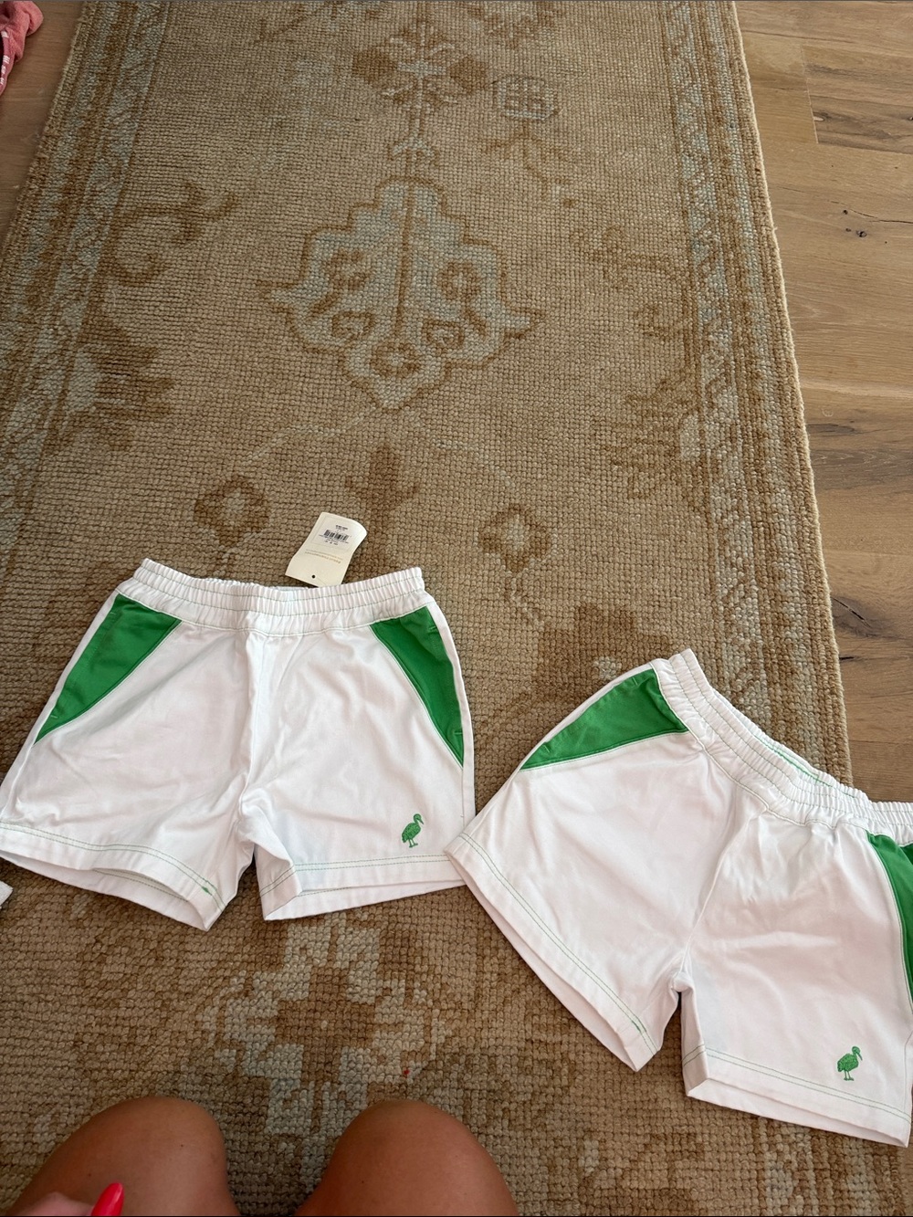 White & Green Athletic Shorts Beaufort Bonnet